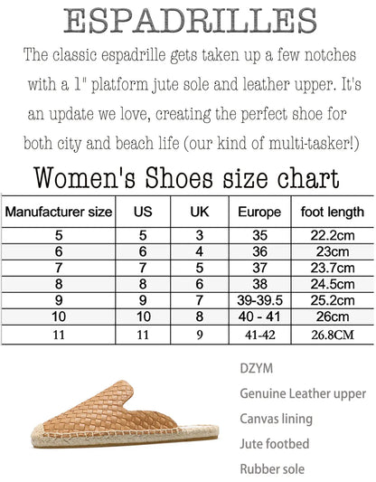 Genuine Leather Flat Mules