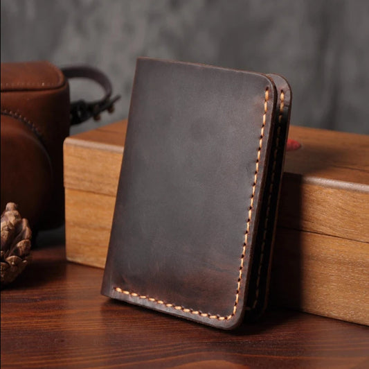 Handmade Vintage Crazy Horse Wallet Genuine Leather