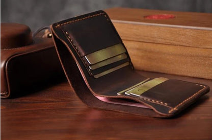 Handmade Vintage Crazy Horse Wallet Genuine Leather