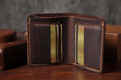 Handmade Vintage Crazy Horse Wallet Genuine Leather