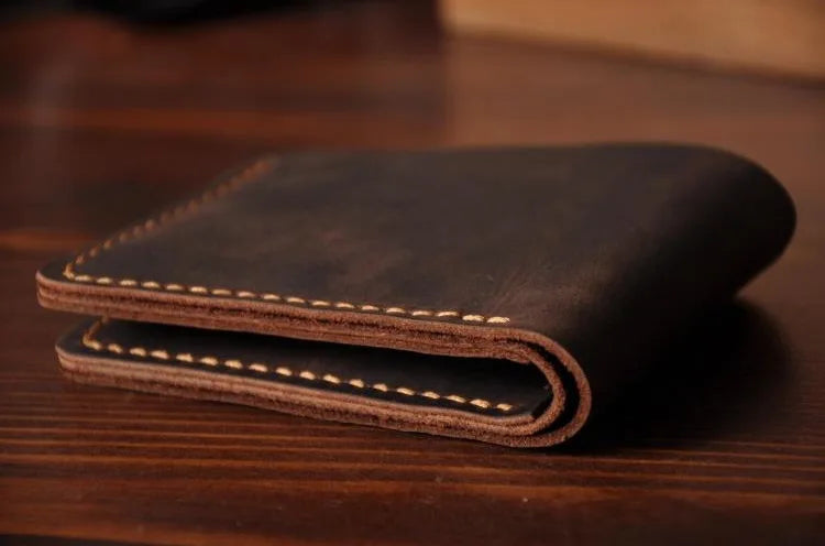 Handmade Vintage Crazy Horse Wallet Genuine Leather