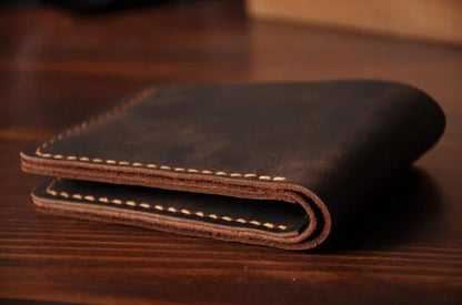 Handmade Vintage Crazy Horse Wallet Genuine Leather