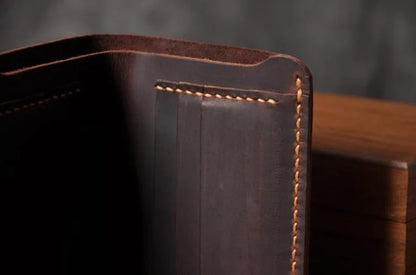 Handmade Vintage Crazy Horse Wallet Genuine Leather