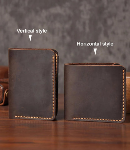 Handmade Vintage Crazy Horse Wallet Genuine Leather