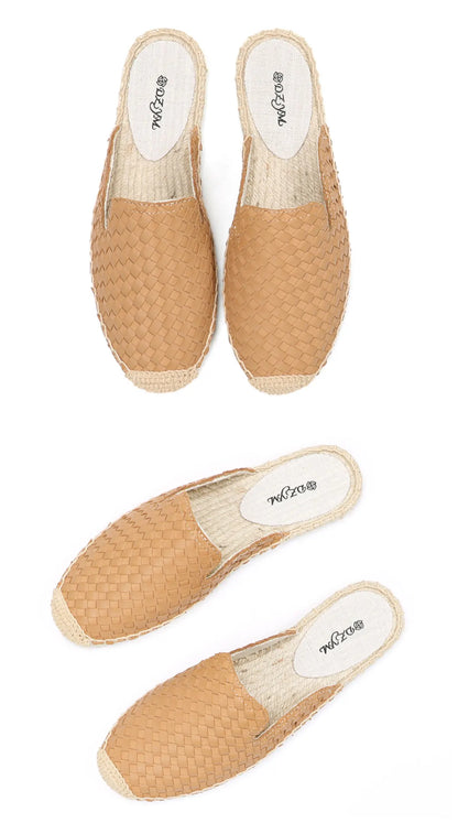 Genuine Leather Flat Mules