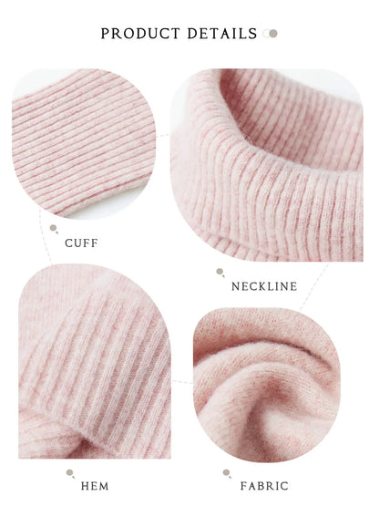 Cashmere Women's Sweater Knitted 100% Merino Wool