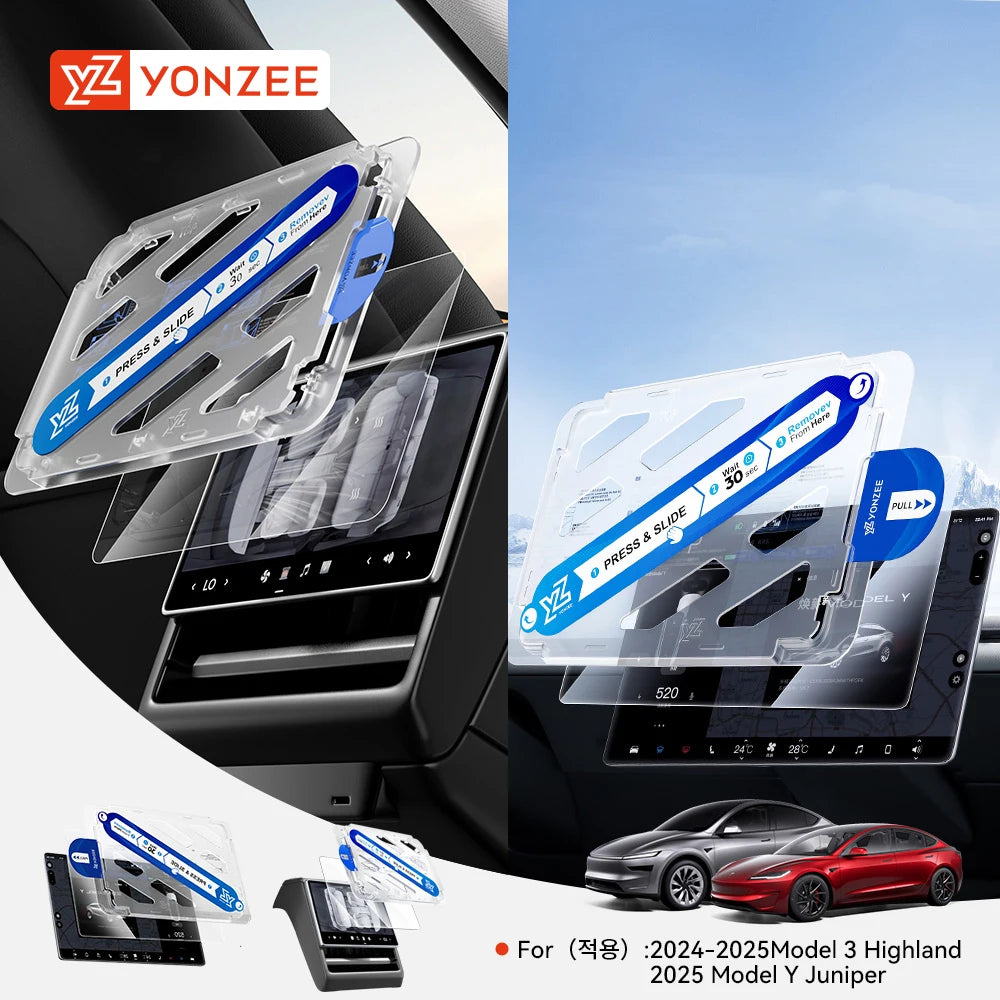 YZ For NOPE Tesla Model 3 Y Highland 2025 Tempered Glass Film Protector Matte Glare HD Center Control Touch Screen Film Protection