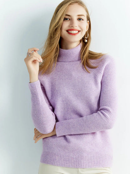 Cashmere Women's Sweater Knitted 100% Merino Wool