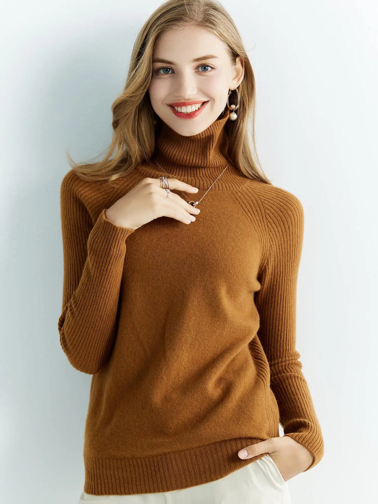 Cashmere Women's Sweater Knitted 100% Merino Wool
