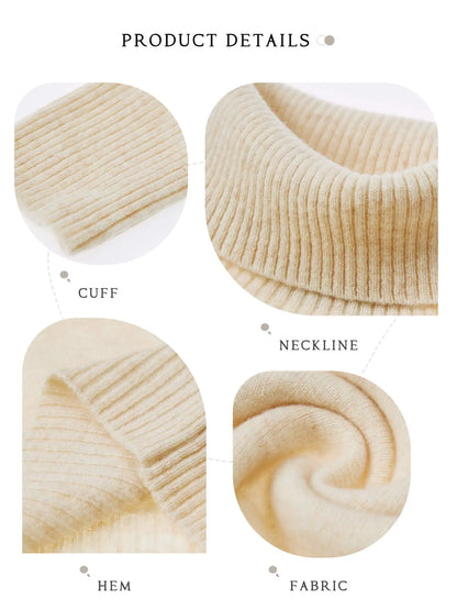 Cashmere Women's Sweater Knitted 100% Merino Wool