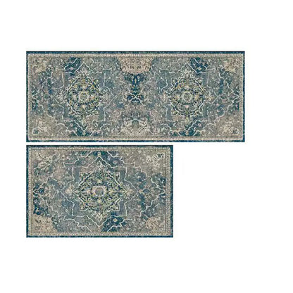 Retro Velvet Kitchen Rug Set 2PCS
