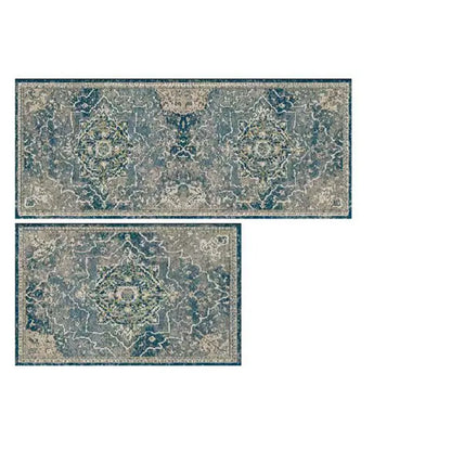 Retro Velvet Kitchen Rug Set 2PCS