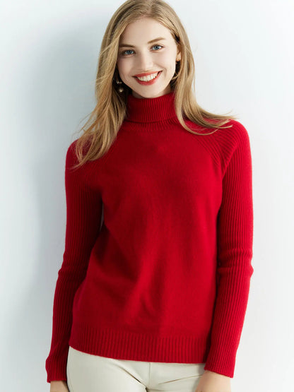 Cashmere Women's Sweater Knitted 100% Merino Wool