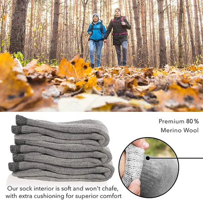 Hiking Socks 80% Merino Wool for Men and Women