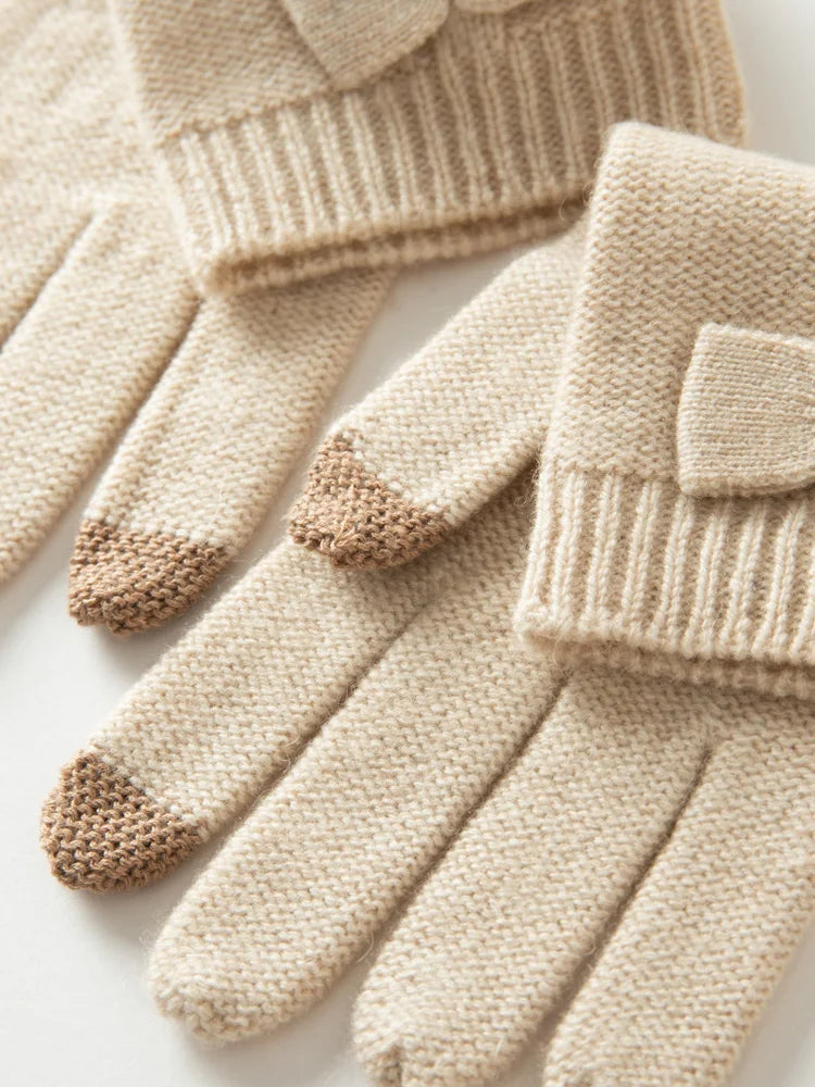 Women's 100% Cashmere Stylish Gloves