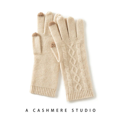 Women's 100% Cashmere Stylish Gloves