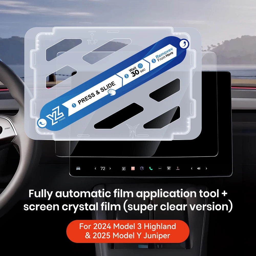 YZ For NOPE Tesla Model 3 Y Highland 2025 Tempered Glass Film Protector Matte Glare HD Center Control Touch Screen Film Protection