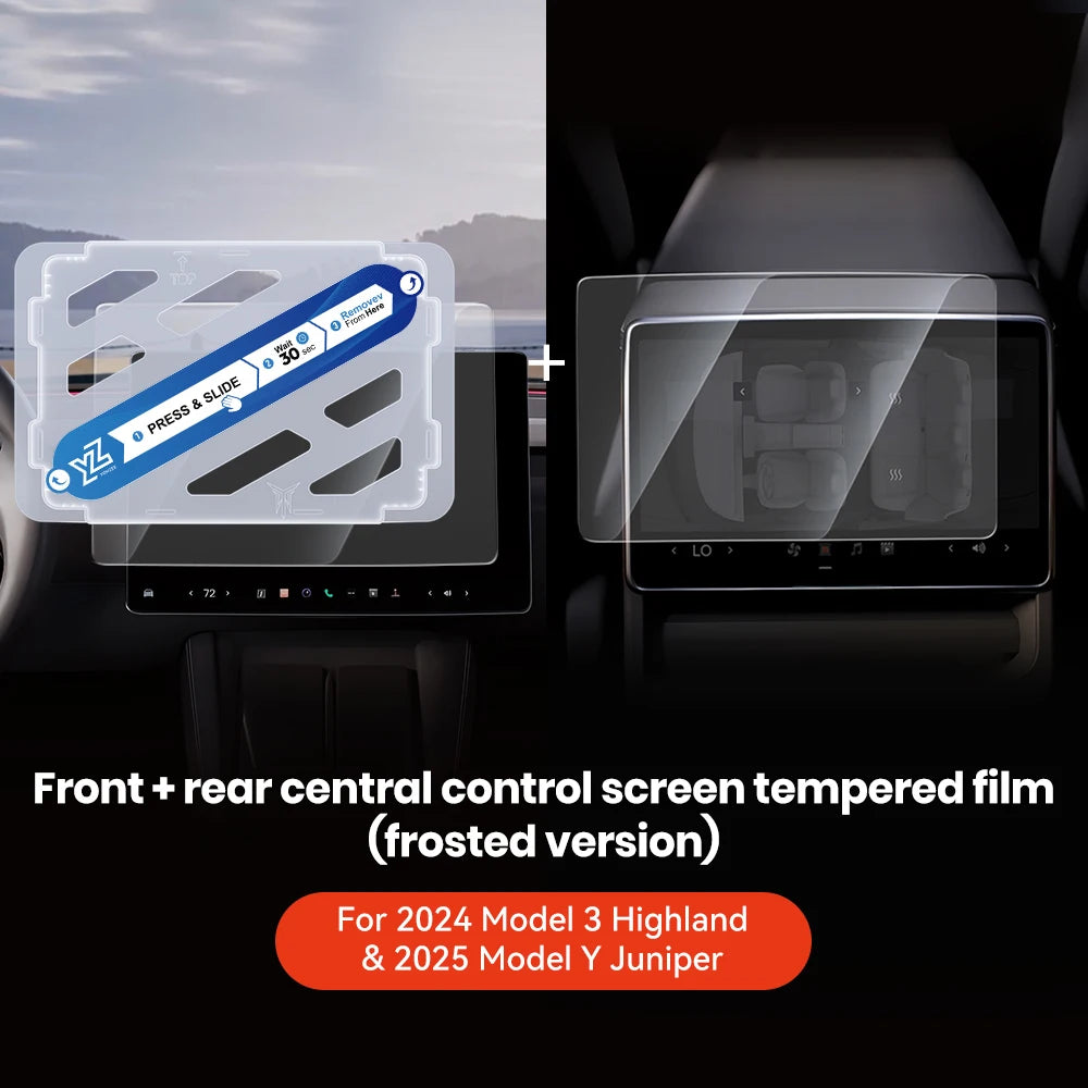 YZ For NOPE Tesla Model 3 Y Highland 2025 Tempered Glass Film Protector Matte Glare HD Center Control Touch Screen Film Protection